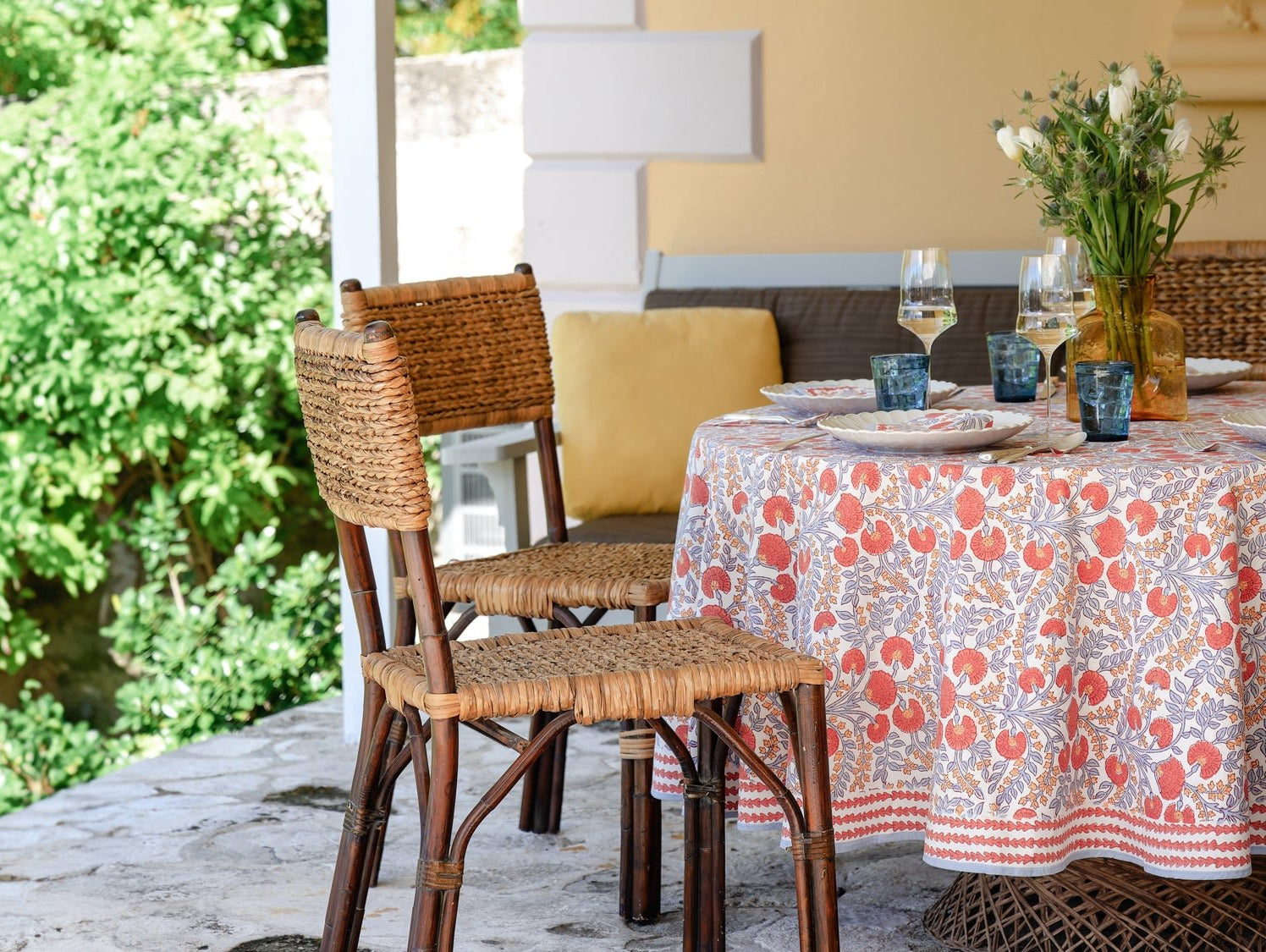 Pomegranate Featured in Food & Wine’s Top Outdoor Tablecloths List