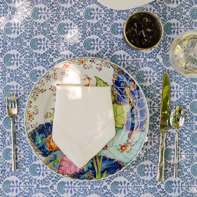 classic hand block printed table linens