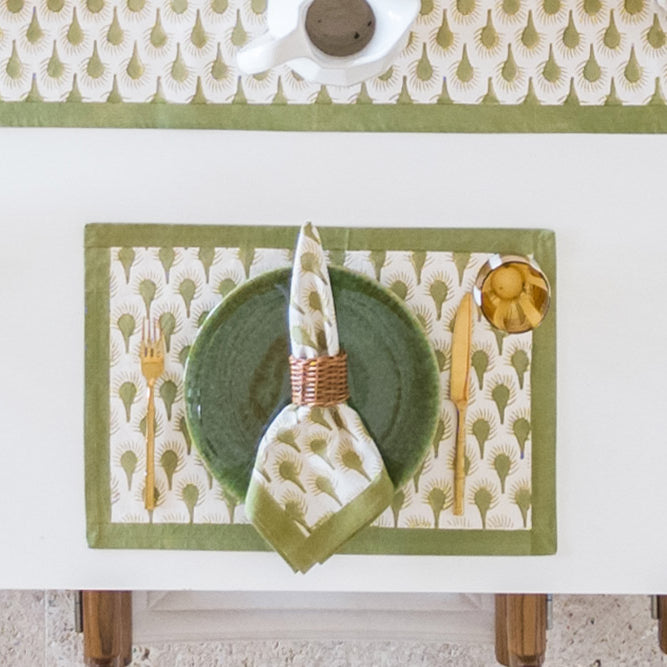 Hand Block Printed & Natural Woven Placemats | Pomegranate Inc.