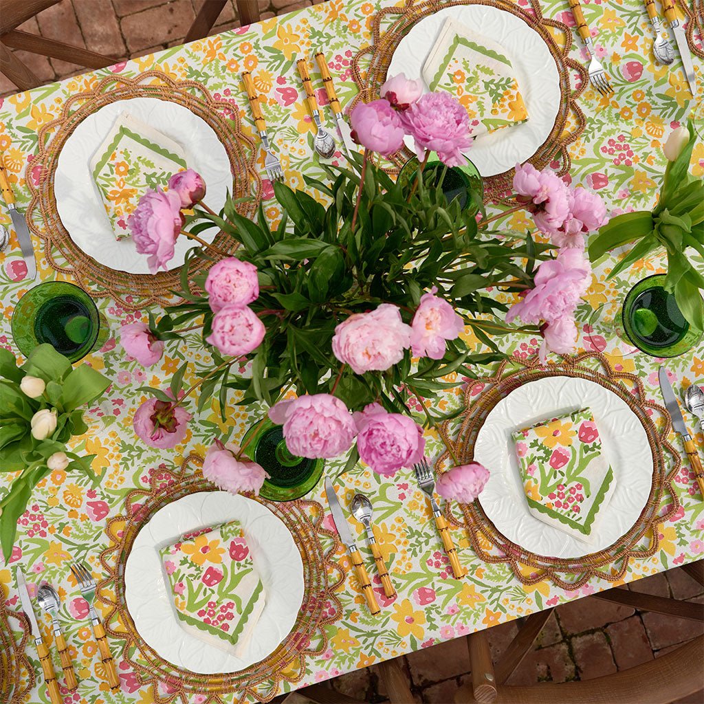 70s Flower Tablecloth - Pomegranate