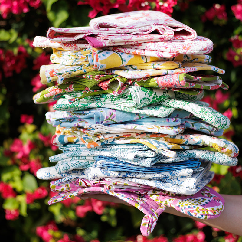 Pomegranate Inc. Hand Block Printed Table Linens