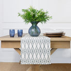 India Hicks x Pomegranate Blue Diamond Hand Block Printed Table Runner