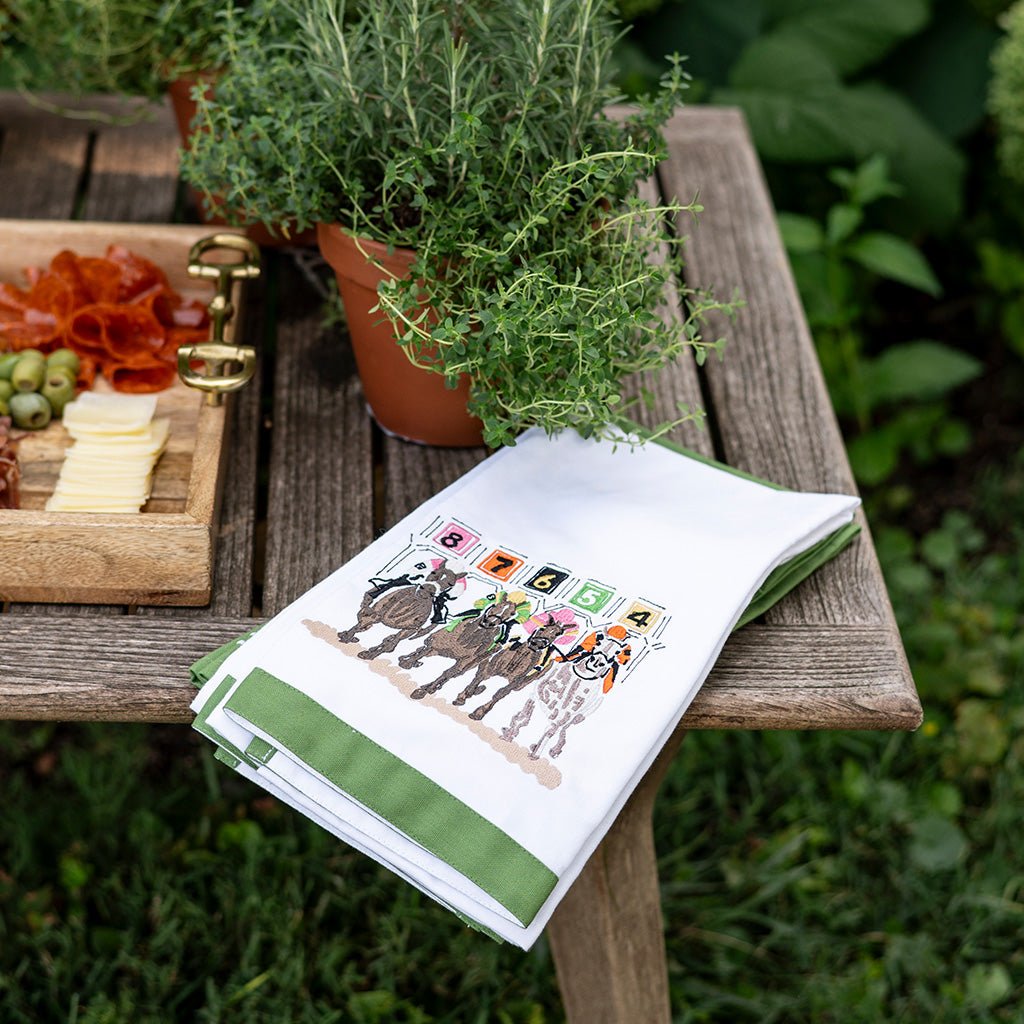 Away They Go Tea Towels - Pomegranate