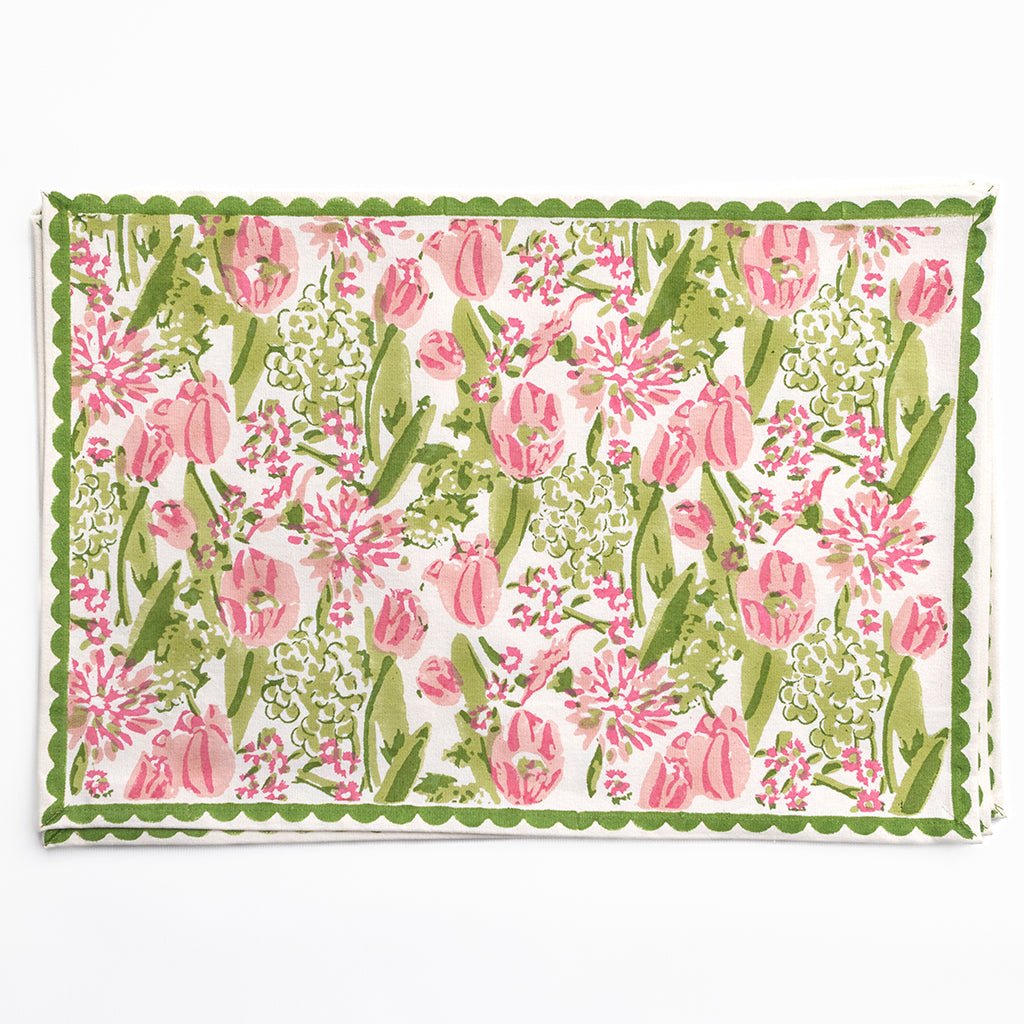 Bouquet Pink & Green Placemat | Set of 4 - Pomegranate