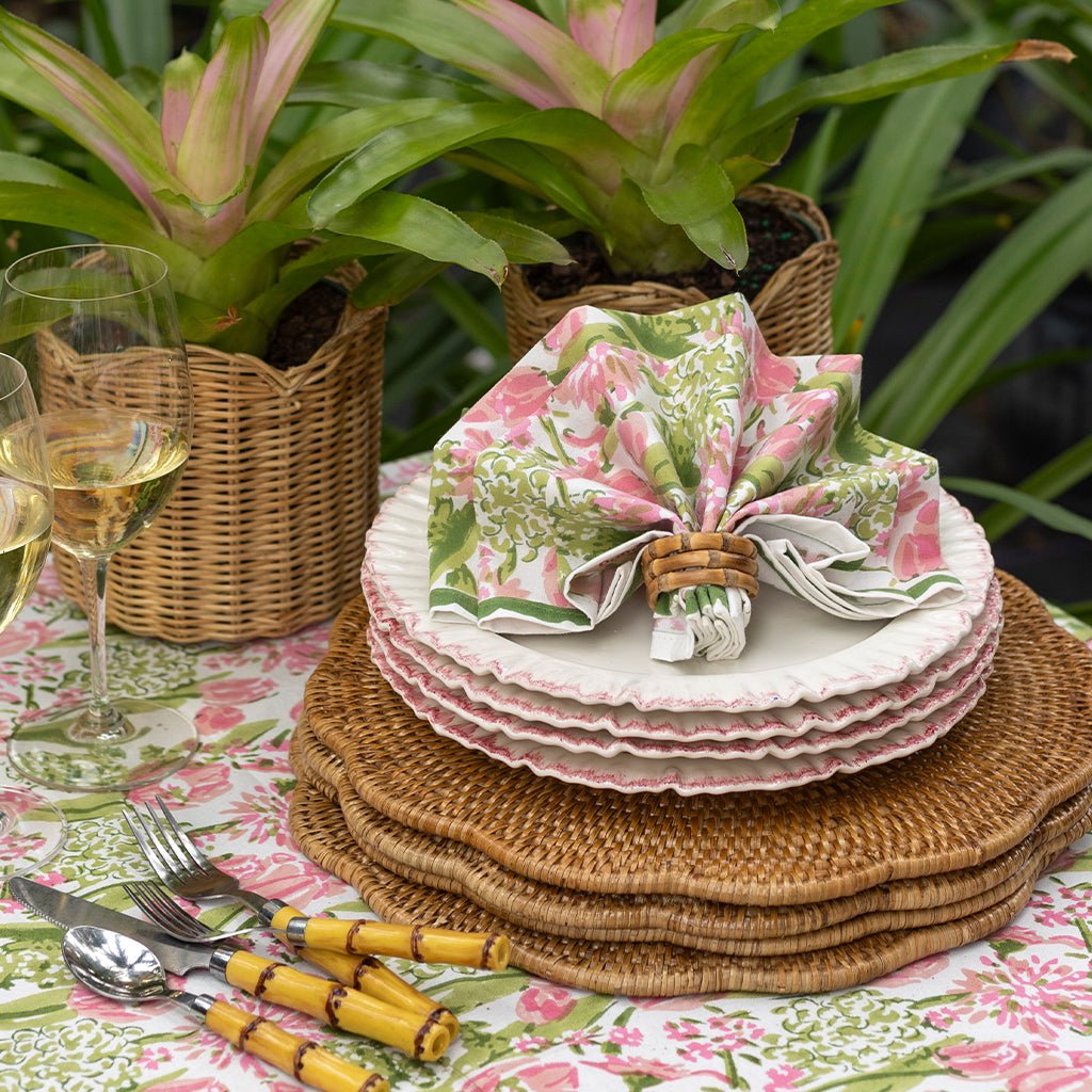 Bouquet Pink & Green Napkin | Set of 4 - Pomegranate