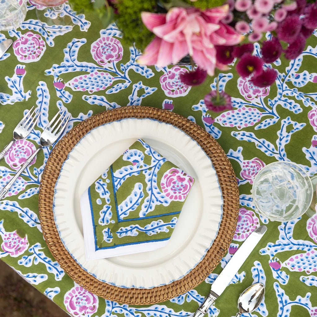 Climbing Dahlia Lavender & Fern Napkin | Set of 4 - Pomegranate