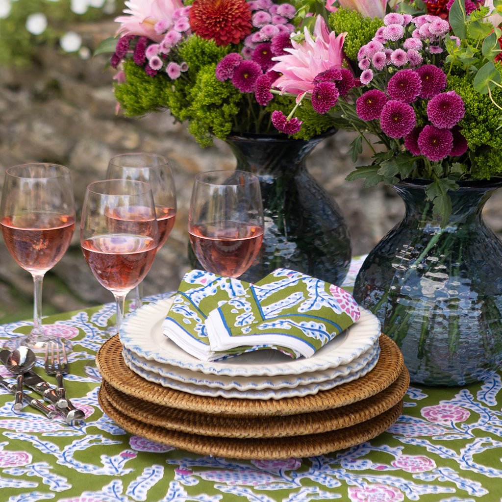 Climbing Dahlia Lavender & Fern Napkin | Set of 4 - Pomegranate