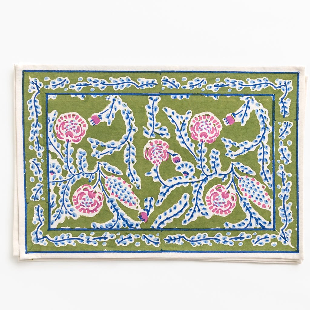 Climbing Dahlia Lavender & Fern Placemat | Set of 4 - Pomegranate