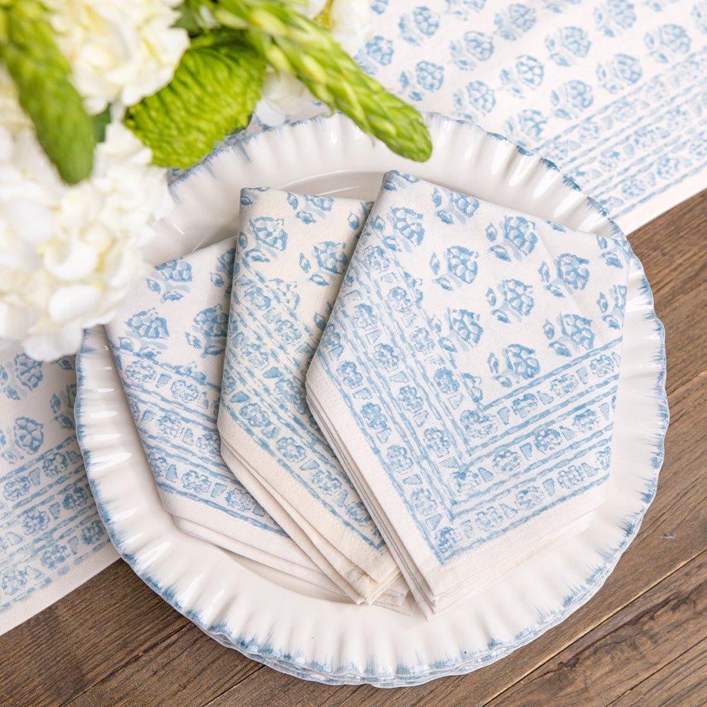 Elise Aqua Napkin | Set of 4 - Pomegranate