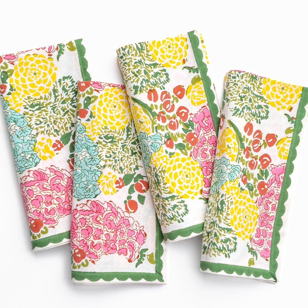 Hydrangea Bloom Napkin | Set of 4 - Pomegranate