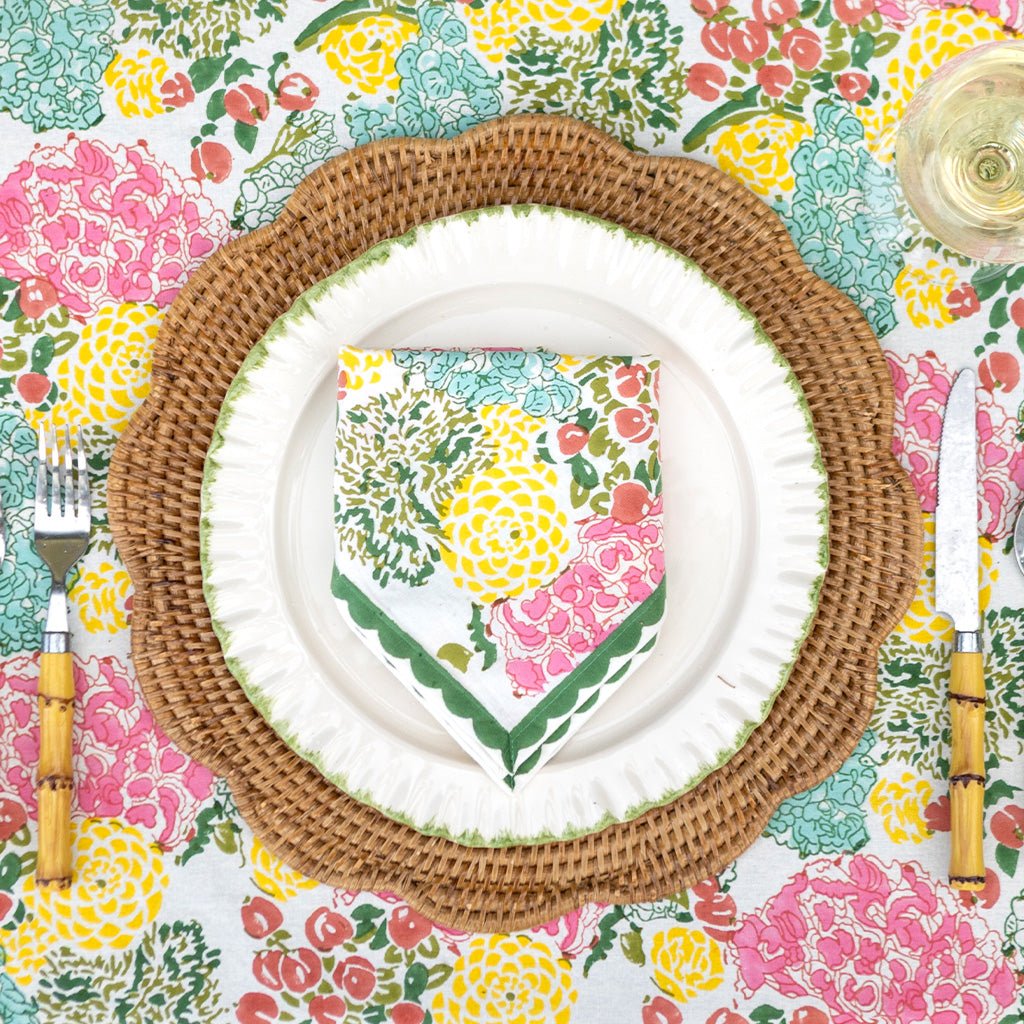 Hydrangea Bloom Napkin | Set of 4 - Pomegranate