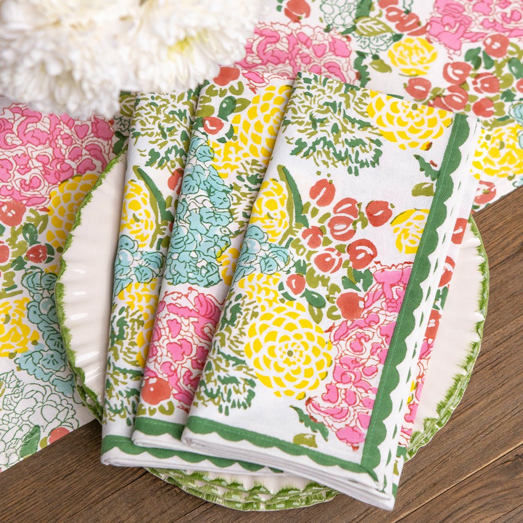 Hydrangea Bloom Napkin | Set of 4 - Pomegranate