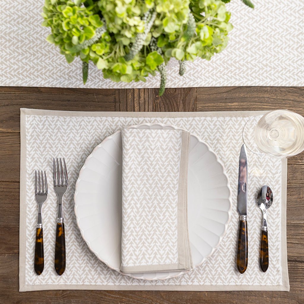 India Hicks Home Fire Bush Island Stone Placemat | Set of 4 - Pomegranate