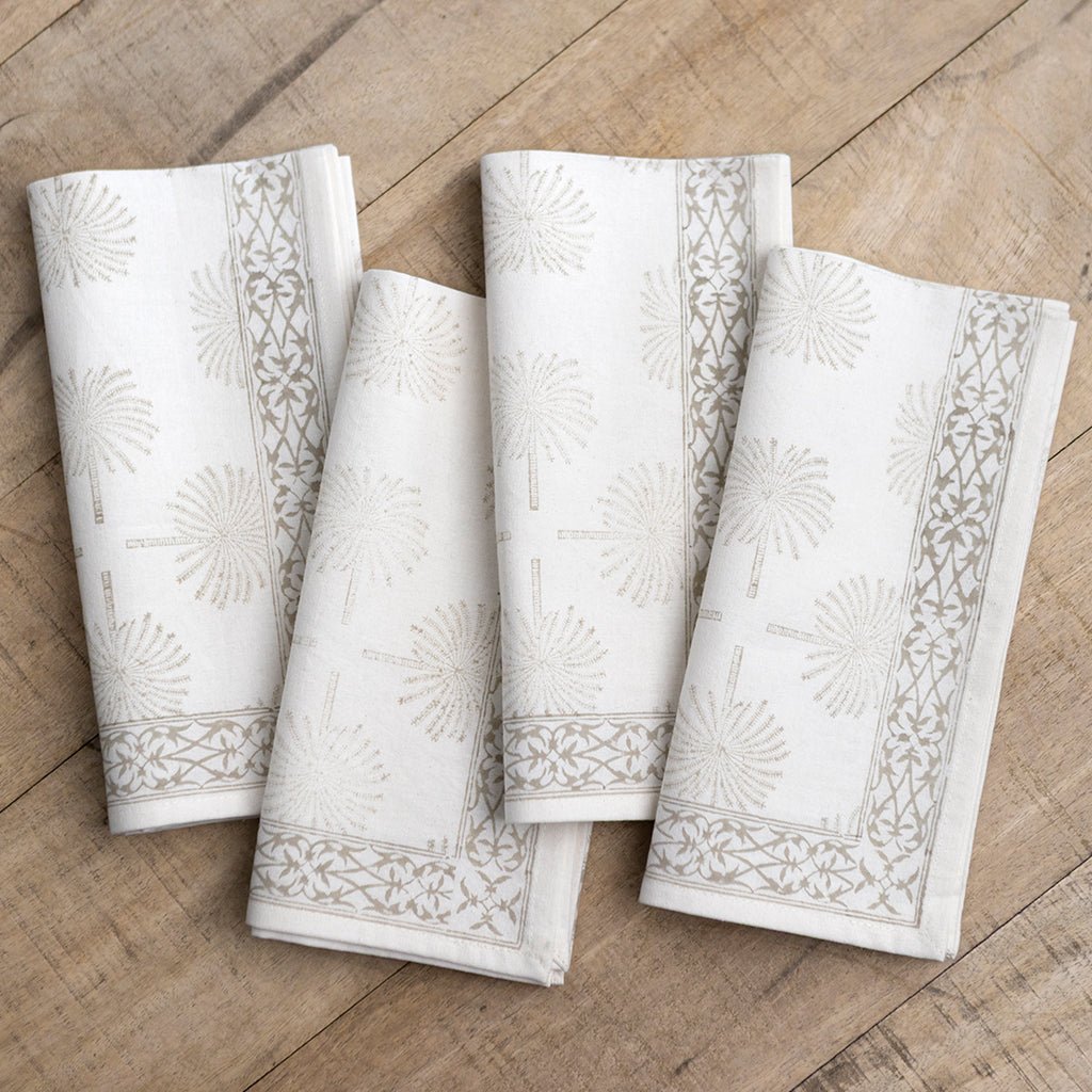 India Hicks Home Paradise Found Island Stone Napkin | Set of 4 - Pomegranate