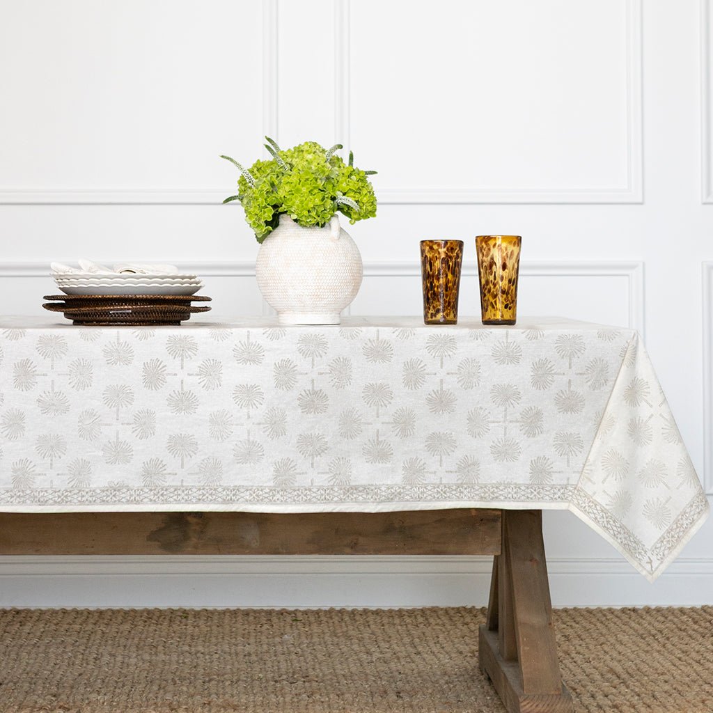 India Hicks Home Paradise Found Island Stone Tablecloth - Pomegranate