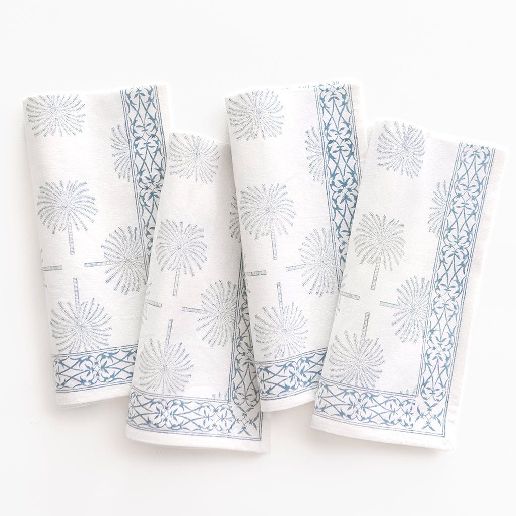 India Hicks Home Paradise Found Saltwater Blue Napkin | Set of 4 - Pomegranate