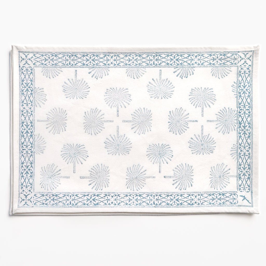 India Hicks Home Paradise Found Saltwater Blue Placemat | Set of 4 - Pomegranate