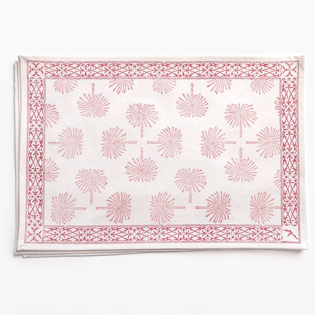 India Hicks Home Paradise Found Sundown Hibiscus Placemat | Set of 4 - Pomegranate