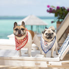 Sagar Red, White & Blue Hand Block Printed Floral Cotton Napkins | Patriotic 4th of July Table Linens