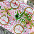 Rose Bamboo Pink & White Hand Block Printed Tablecloth