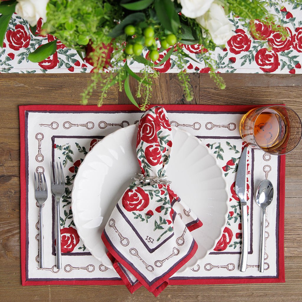Run for the Roses 152 Placemat | Set of 4 - Pomegranate