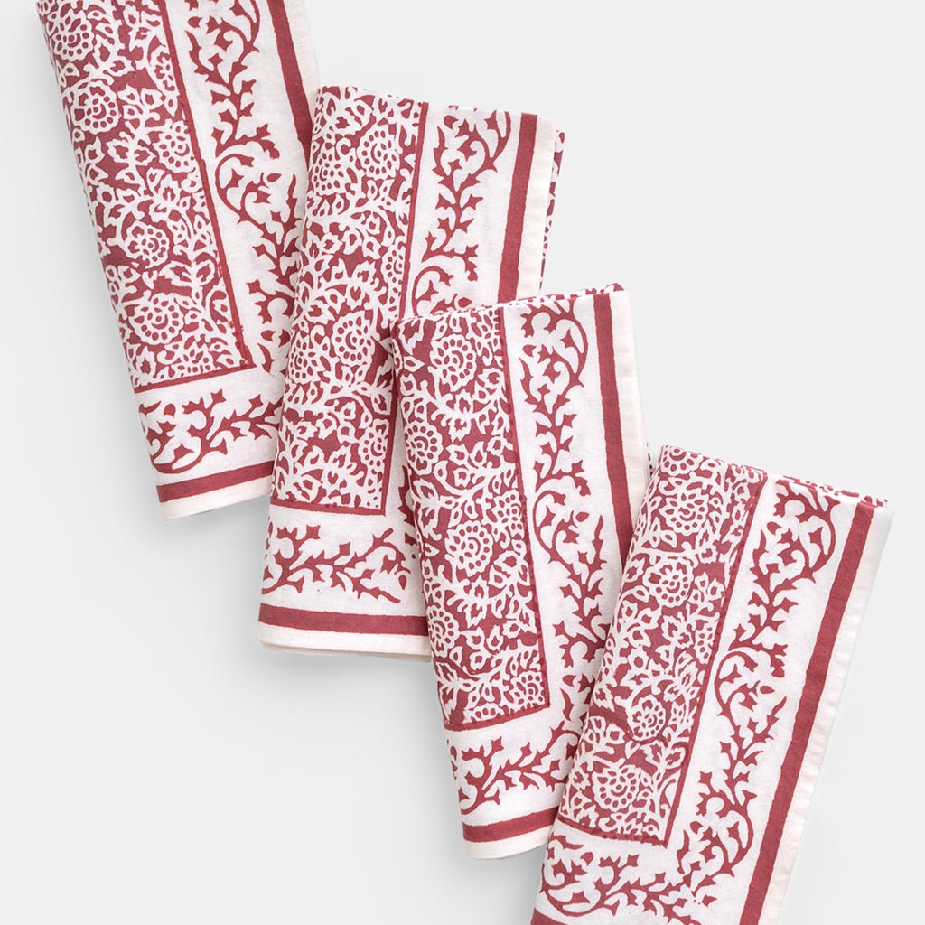 Tapestry Magenta Napkin | Set of 4 - Pomegranate