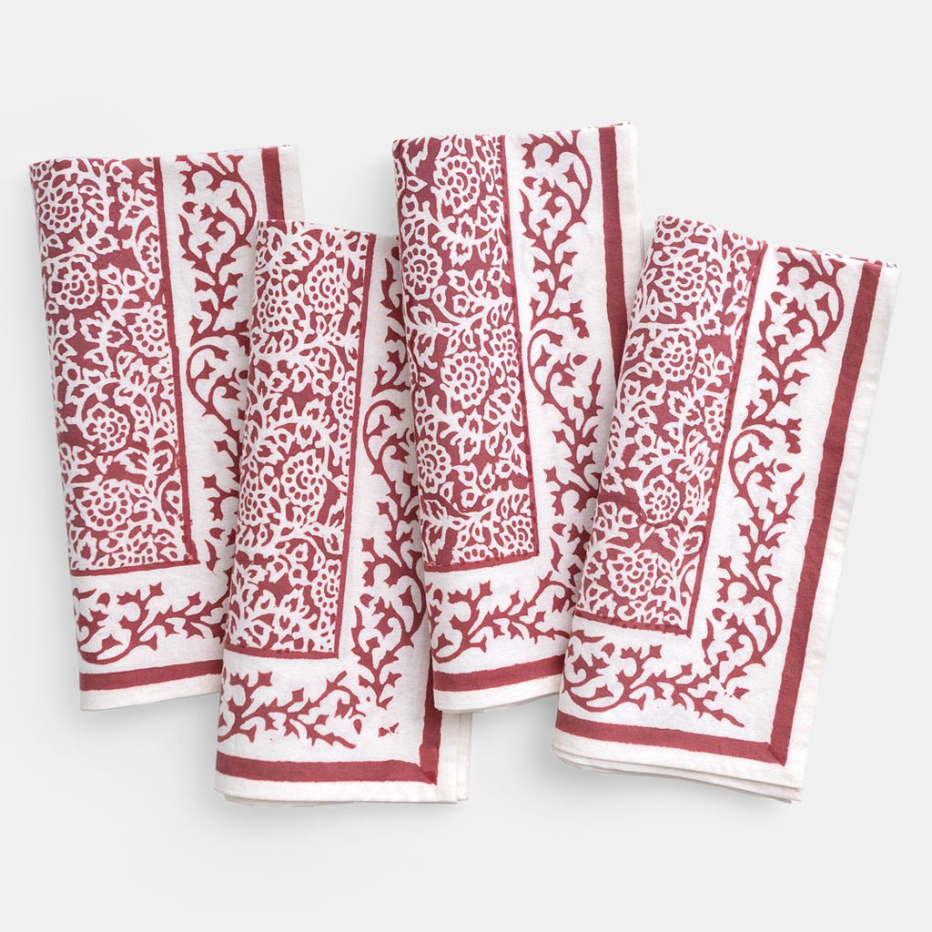 Tapestry Magenta Napkin | Set of 4 - Pomegranate