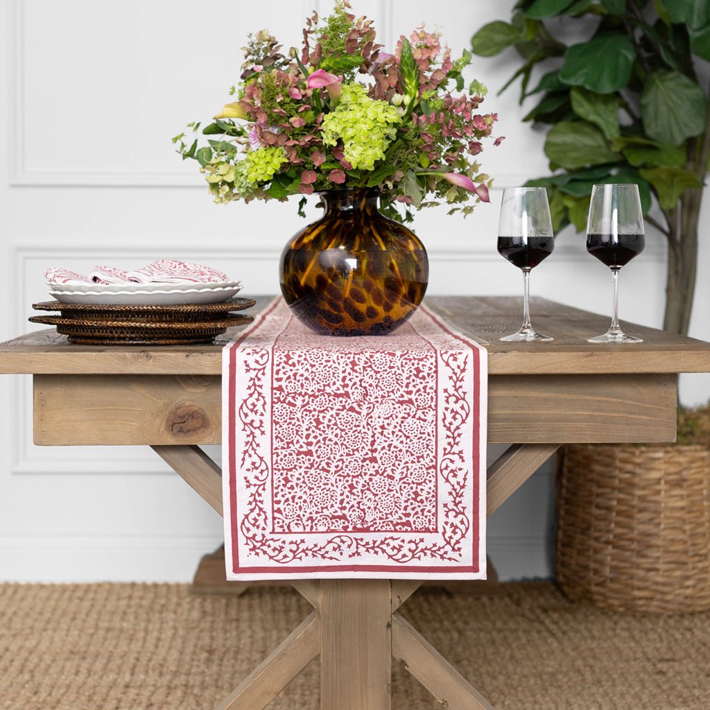 Tapestry Magenta Table Runner - Pomegranate