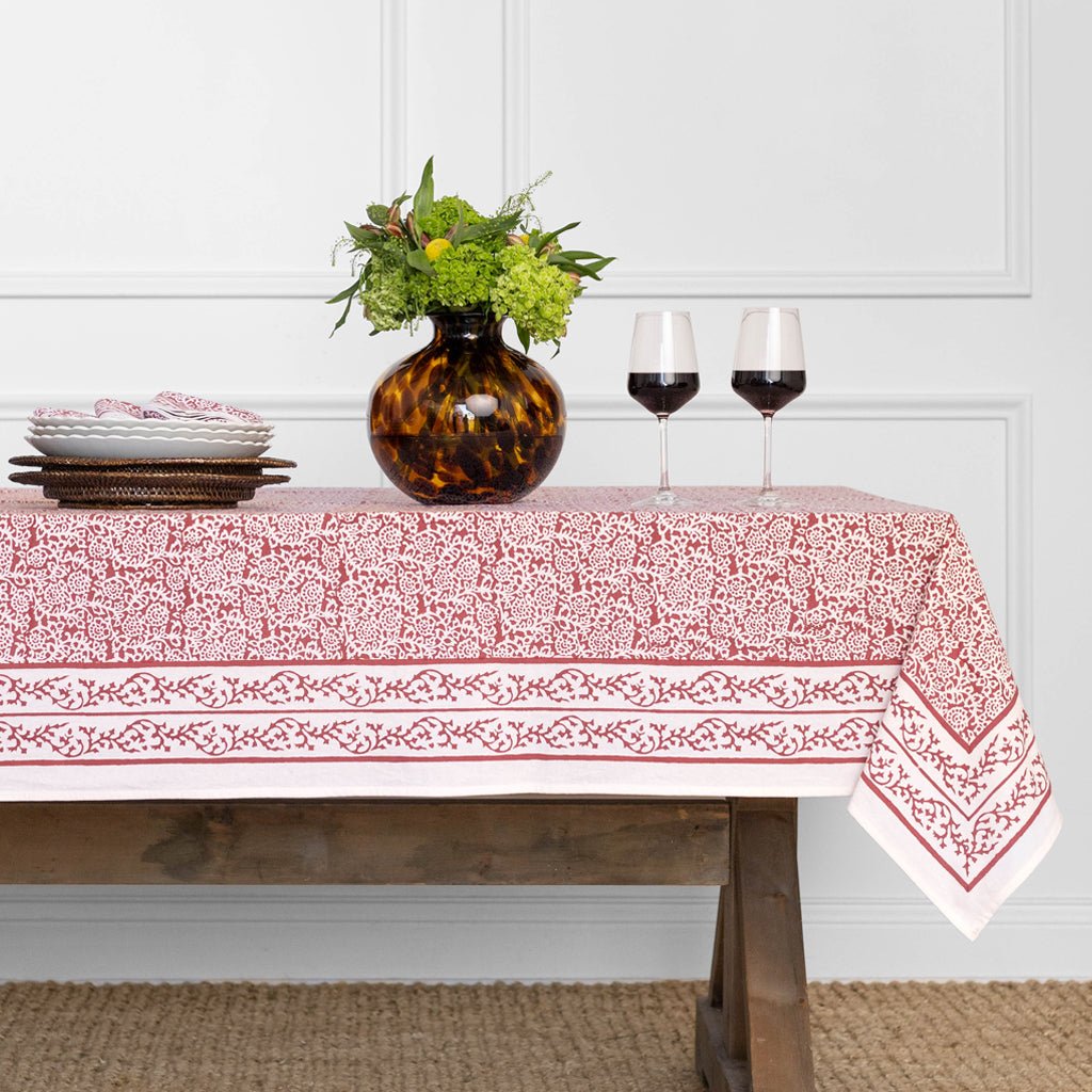 Tapestry Magenta Tablecloth - Pomegranate