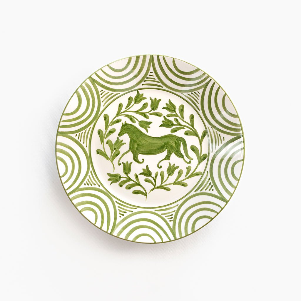 Green Horse Salad Plate | Set of 2 - Pomegranate