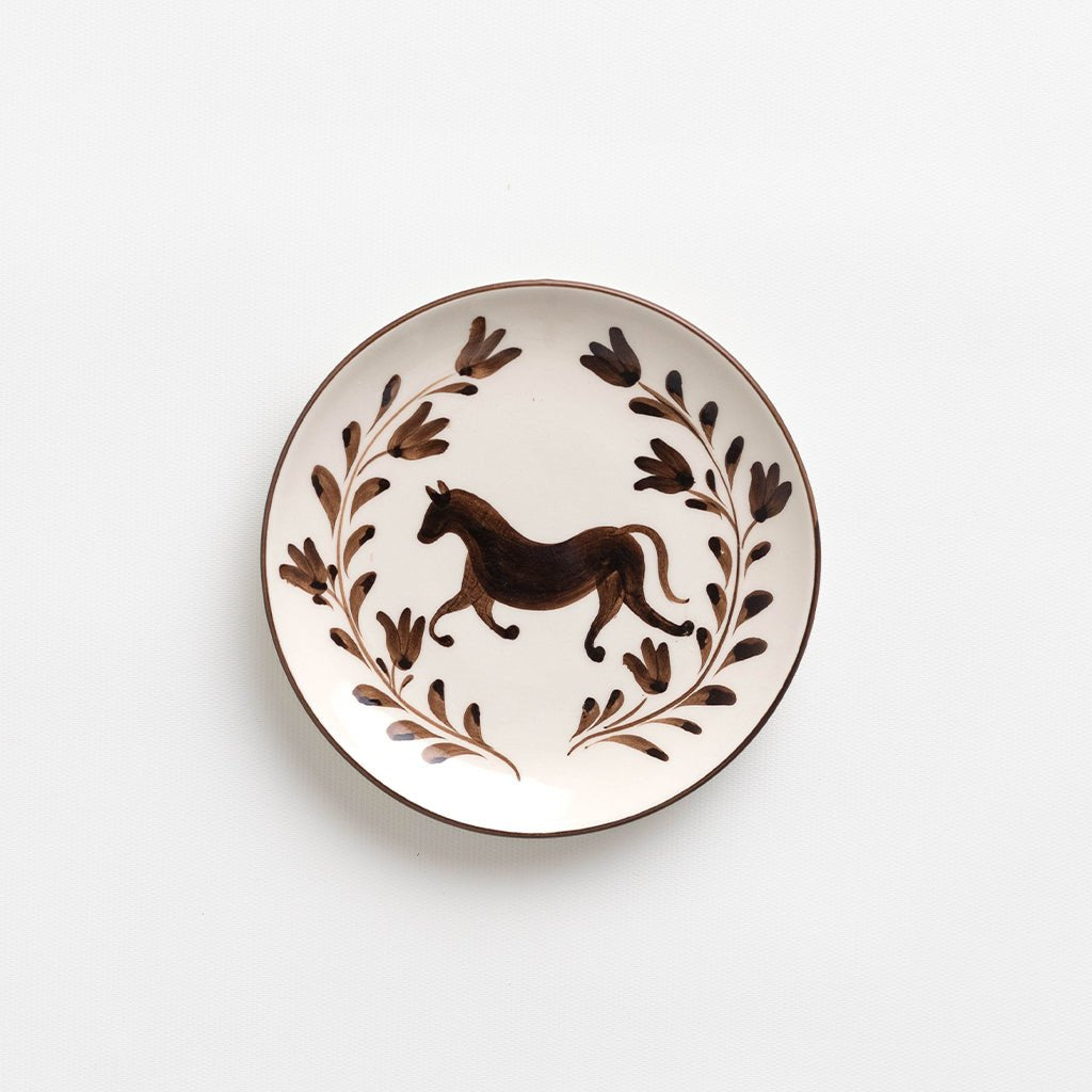 Brown Horse Appetizer Plate | Set of 4 - Pomegranate