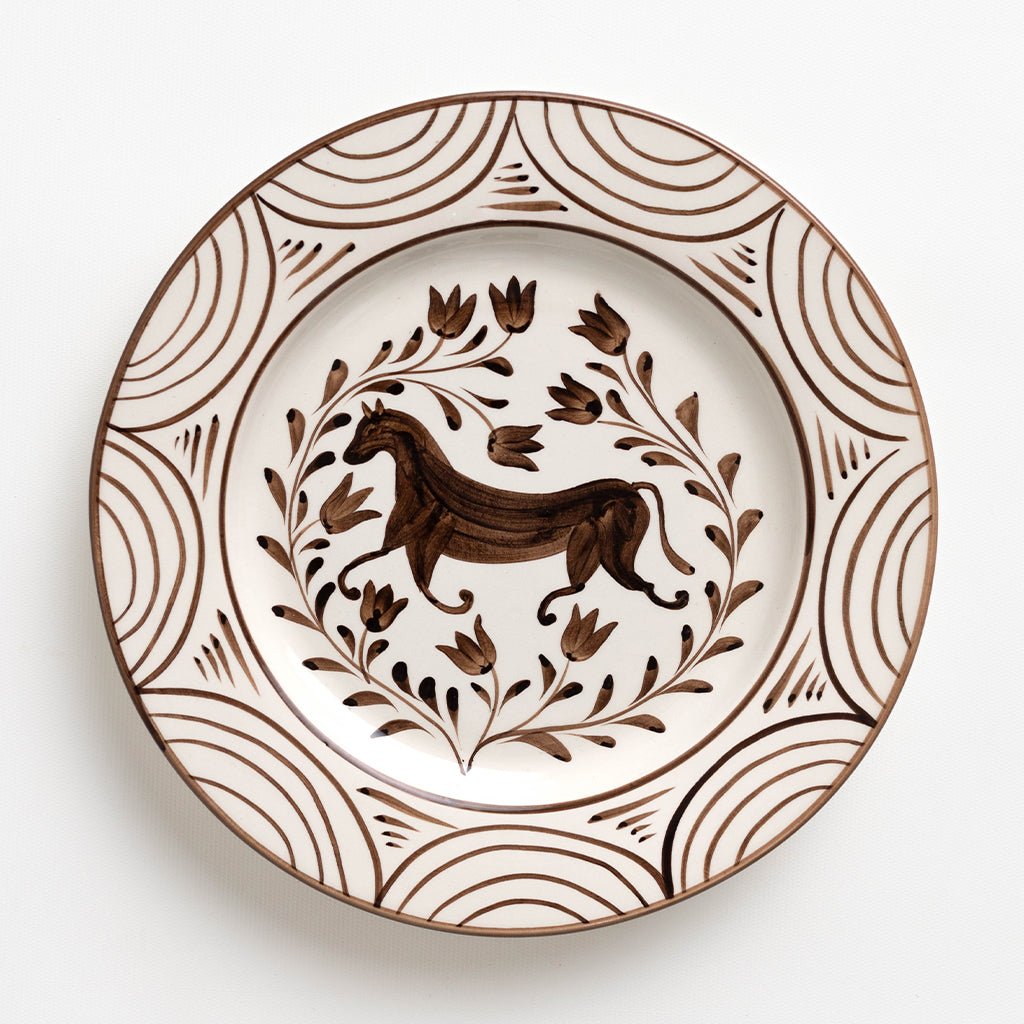 Brown Horse Dinner Plate | Set of 2 - Pomegranate