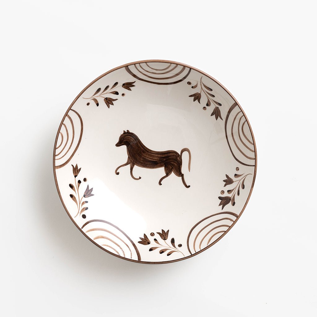 Brown Horse Salad Serving Bowl - Pomegranate