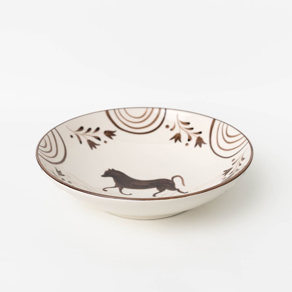Brown Horse Salad Serving Bowl - Pomegranate