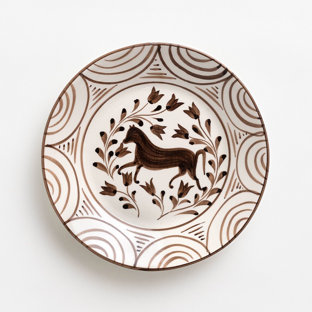 Brown Horse Salad Plate | Set of 2 - Pomegranate