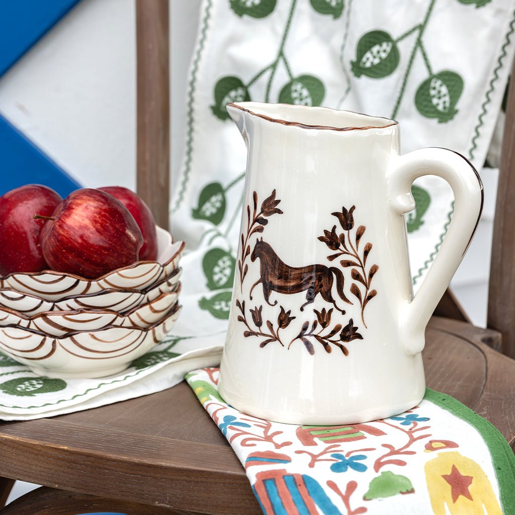 Brown Horse Pitcher - Pomegranate