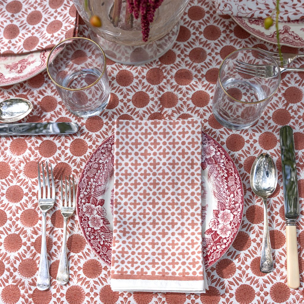 India Hicks Home Full Deck Coral Napkin | Set of 4 - Pomegranate