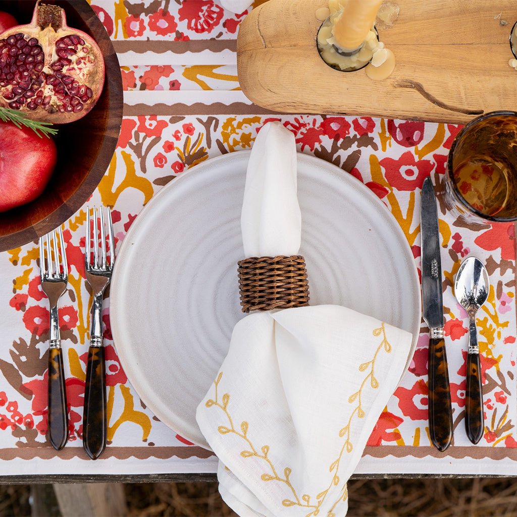 Garden Sunset Placemat | Set of 4 - Pomegranate