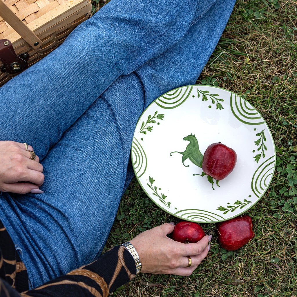 Green Horse Dinner Plate | Set of 2 - Pomegranate