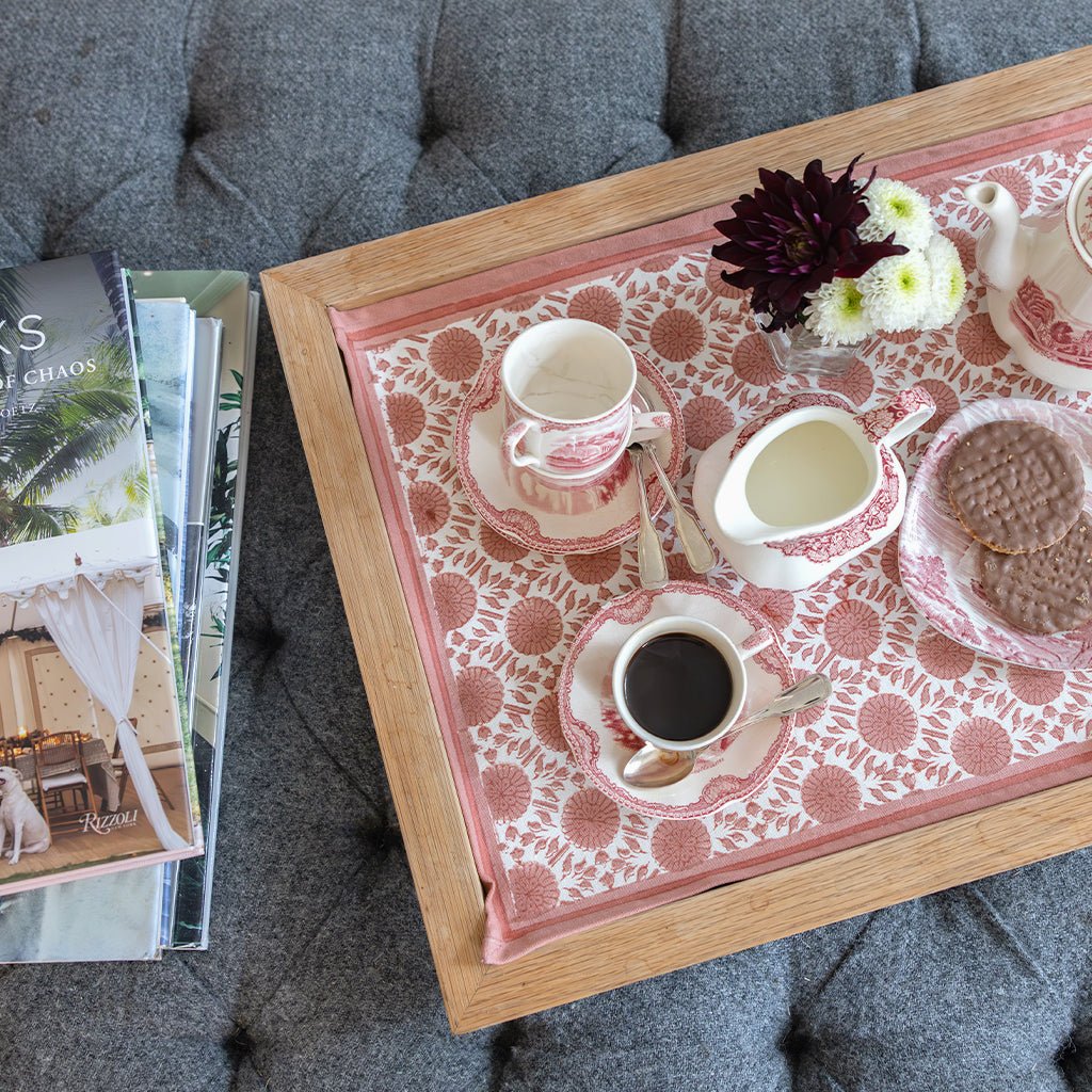 India Hicks Home Joker's Rosette Coral Placemat | Set of 4 - Pomegranate