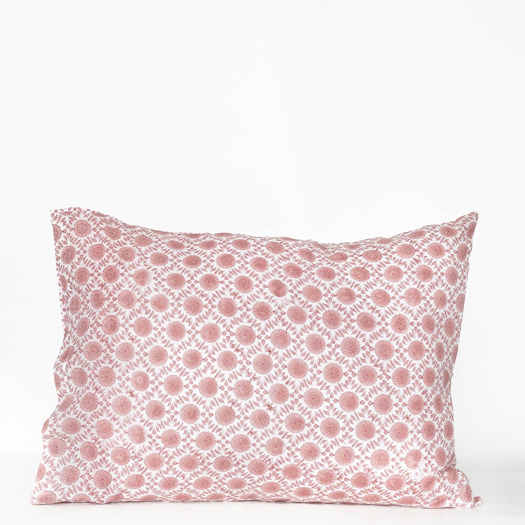 India Hicks Home Joker's Rosette & Full Deck Dusty Pink Pillowcase | Set of 2 - Pomegranate