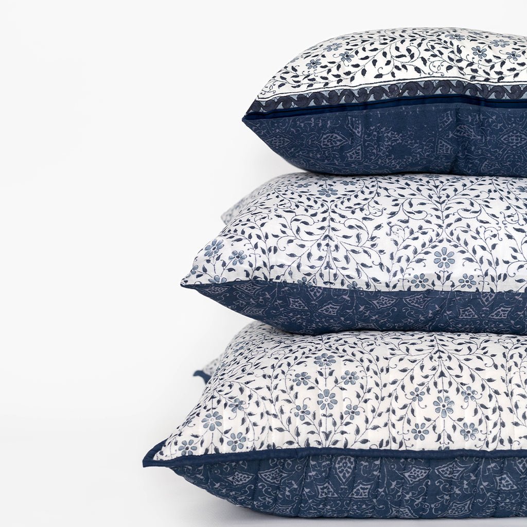 India Hicks Home Queen's Bloom & Kings Lace Navy Decorative Pillow Cover - Pomegranate