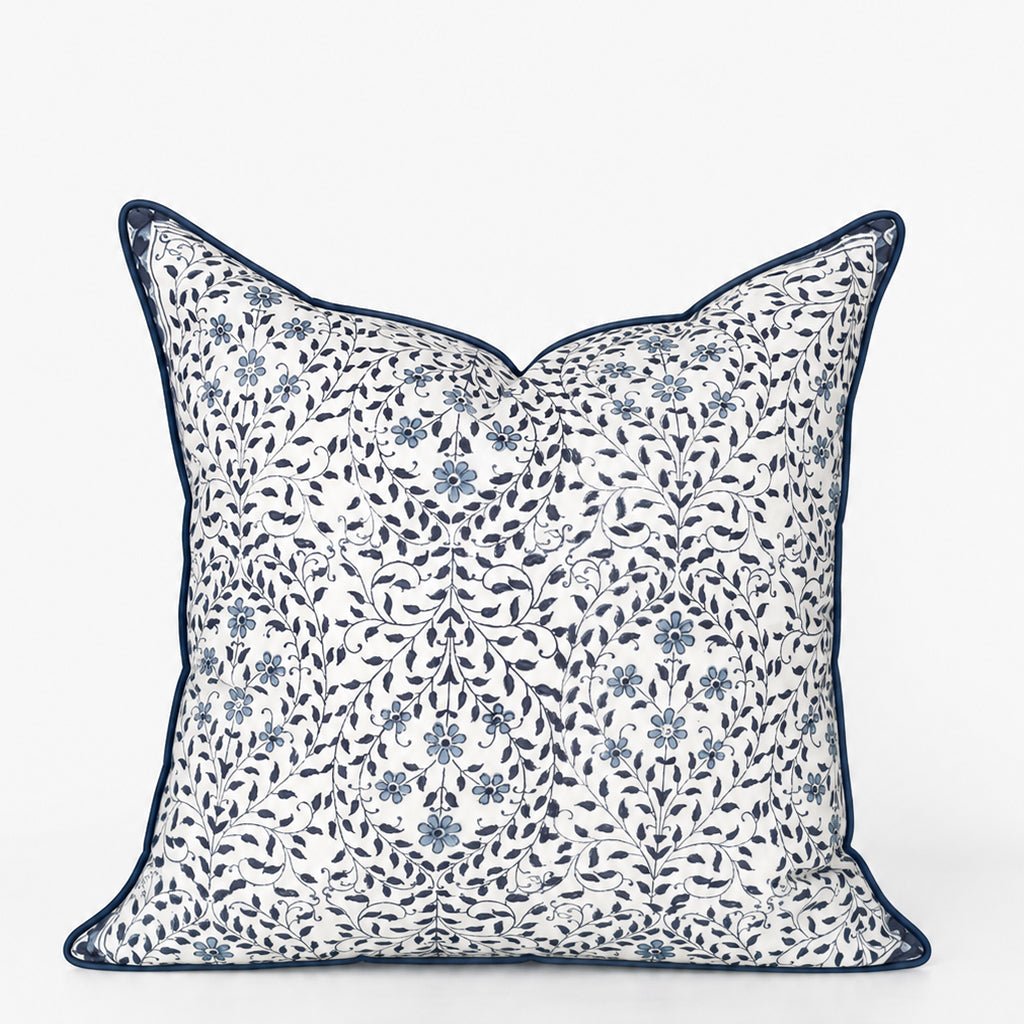 India Hicks Home Queen's Bloom & Kings Lace Navy Decorative Pillow Cover - Pomegranate