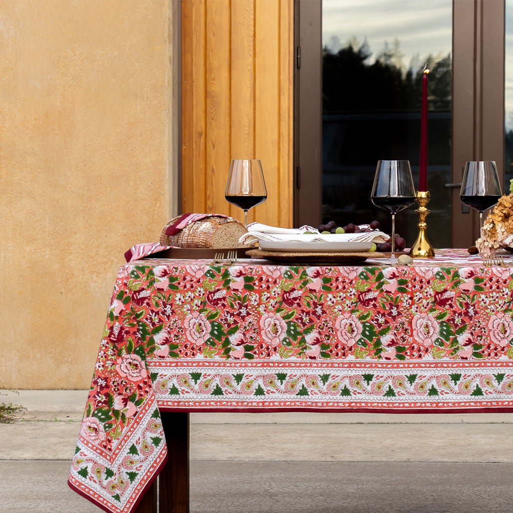 Spice Route Garnet Tablecloth - Pomegranate