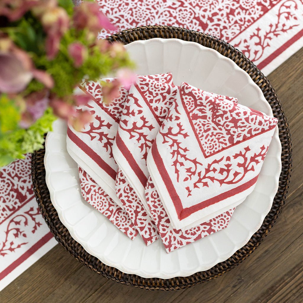 Tapestry Magenta Napkin | Set of 4 - Pomegranate