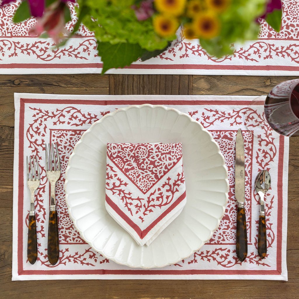 Tapestry Magenta Placemat | Set of 4 - Pomegranate