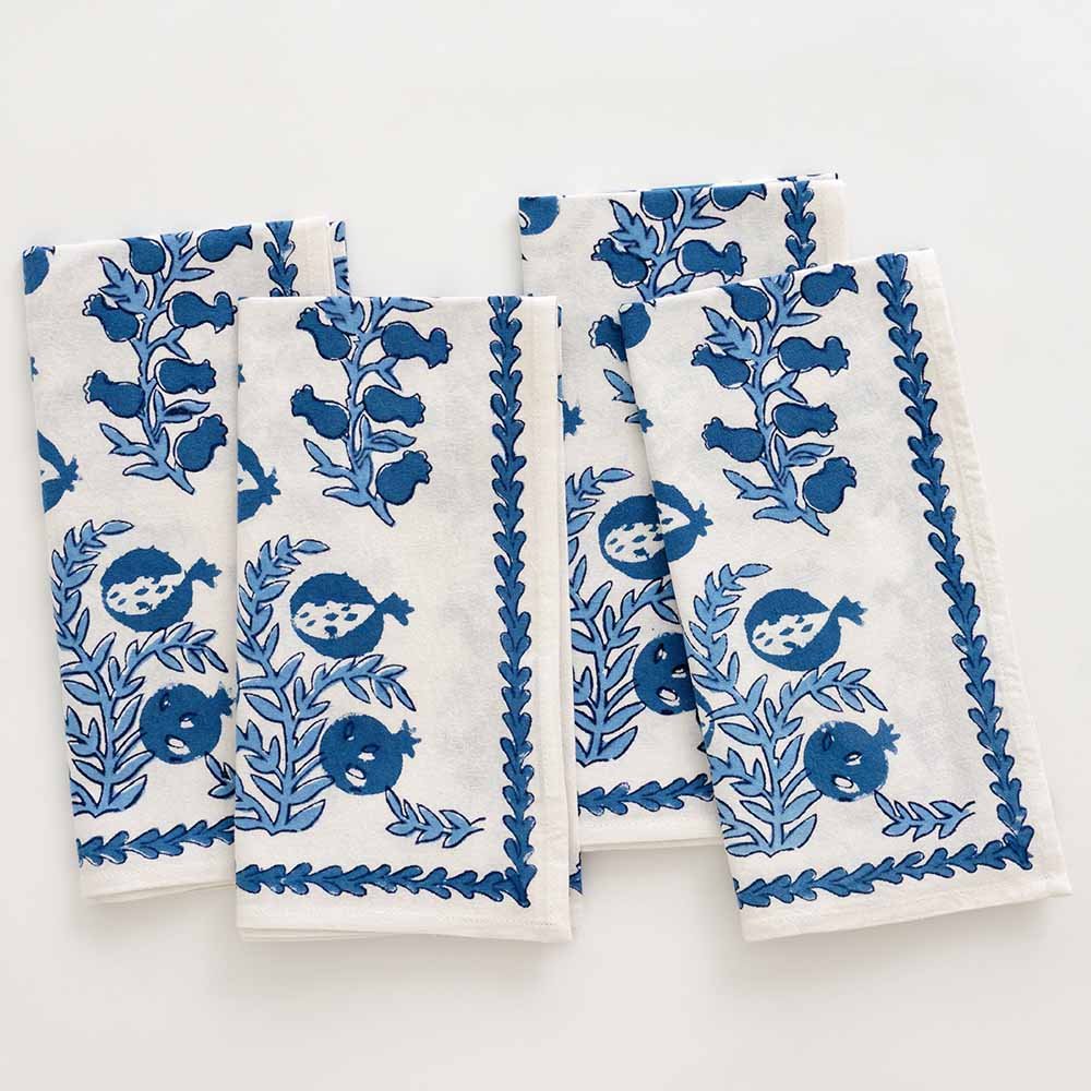 Pom Bells Wedgewood Napkin set of 4.