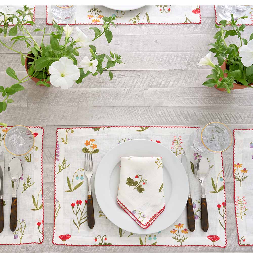 Linen napkin paired with matching linen placemat.