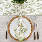 Overhead shot of napkin and matching table runner.