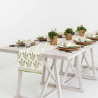 Dinner table with Phlox Green table runner.